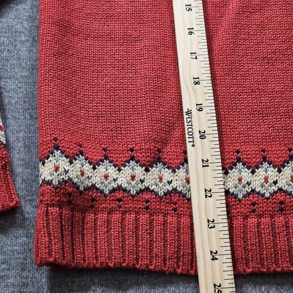 CC Hughes Sweater Women M Fair Isle Geo Turtleneck LS Wool Blend Preppy Boho VTG - Picture 7 of 11